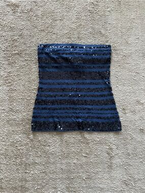 Express Navy Blue sequin tube top